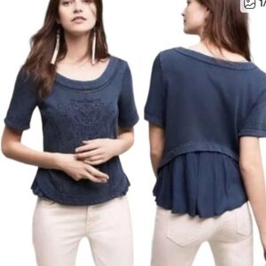 Anthropoloie Blue Top